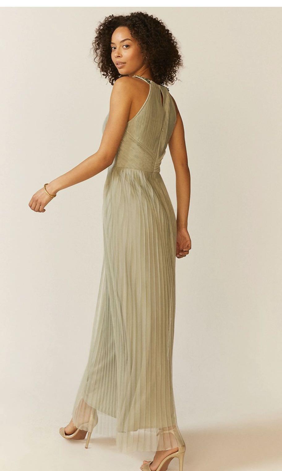 Coast green pleated dress new arrivals