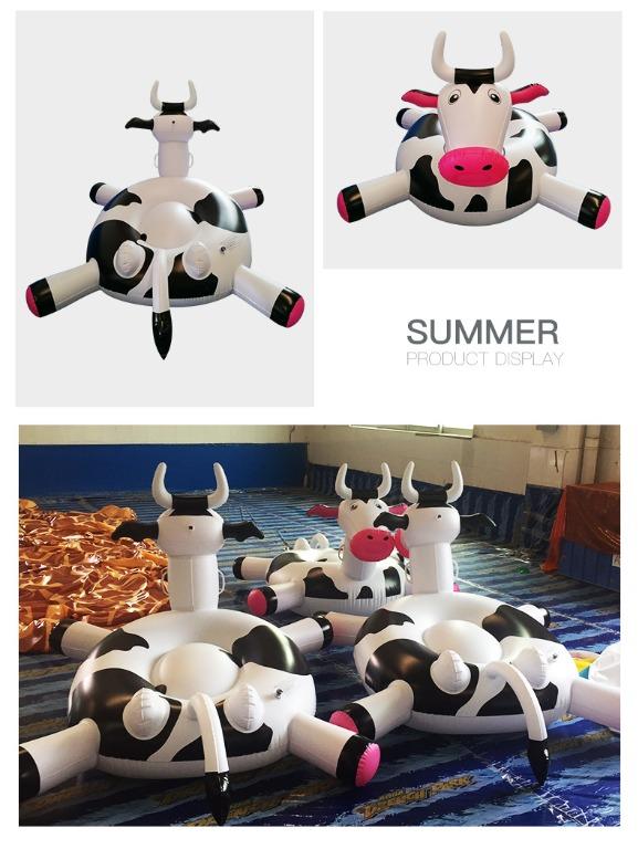 Cow Floating Inflatable Cows Pool Float For Kids Adult Float Raft Water Floating Boat RideOn