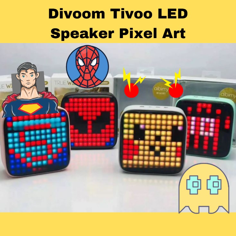 LED Speaker Pixel Art DIY Box RGB Programmable 16X16 LED Bluetooth ...