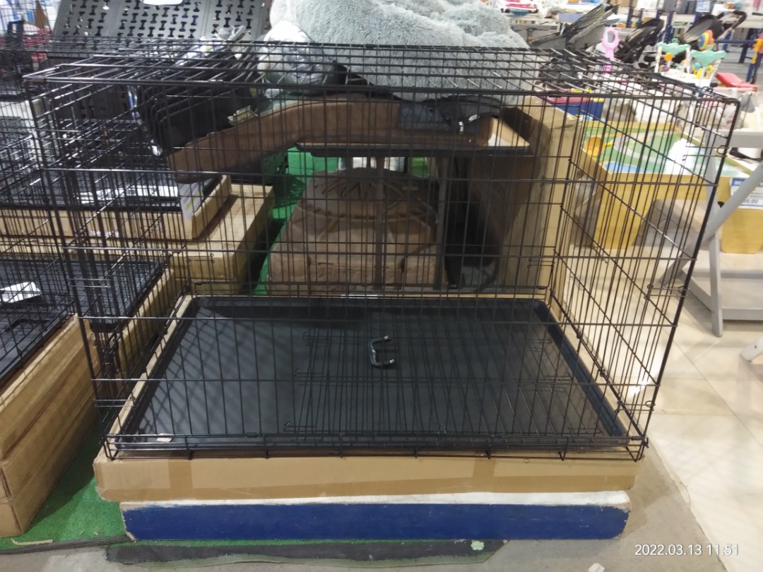 Folding metal dog crate w/divider 1door 48x30x32.5in Mode of payment