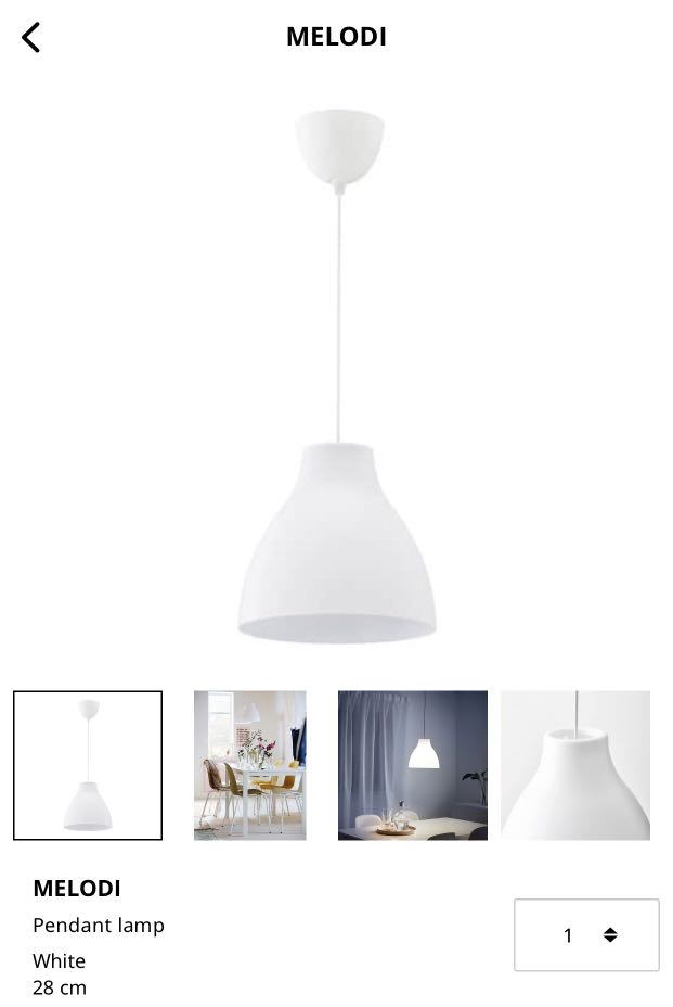 IKEA melodi pendant lamp, Furniture & Home Living, Lighting & Fans