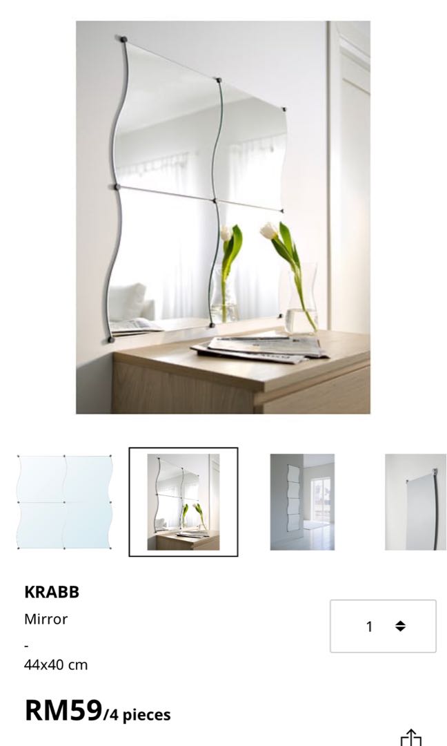 IKEA mirror KRABB, Furniture & Home Living, Furniture, Shelves