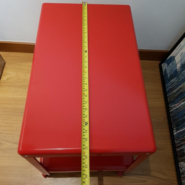 IKEA PS 2012 Red Steel Coffee Table With Wheels, Furniture & Home Living, Furniture, Tables