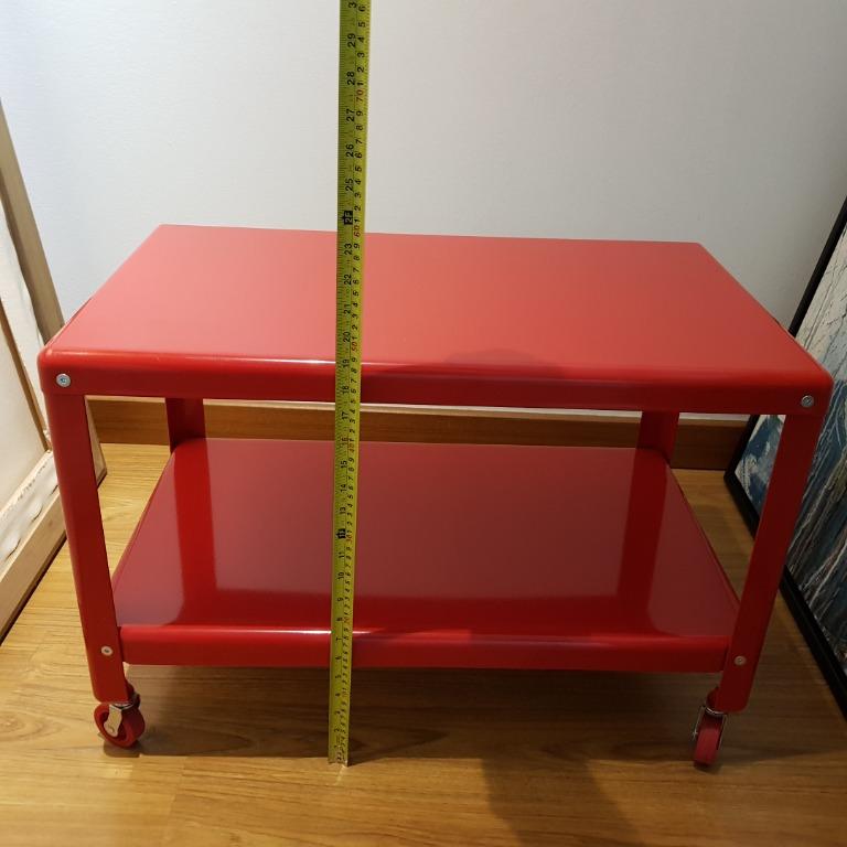 IKEA PS 2012 Red Steel Coffee Table With Wheels, Furniture & Home Living, Furniture, Tables
