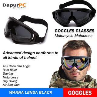 kacamata anti angin anti debu anti uv safety cocok buat goes motor trail sky