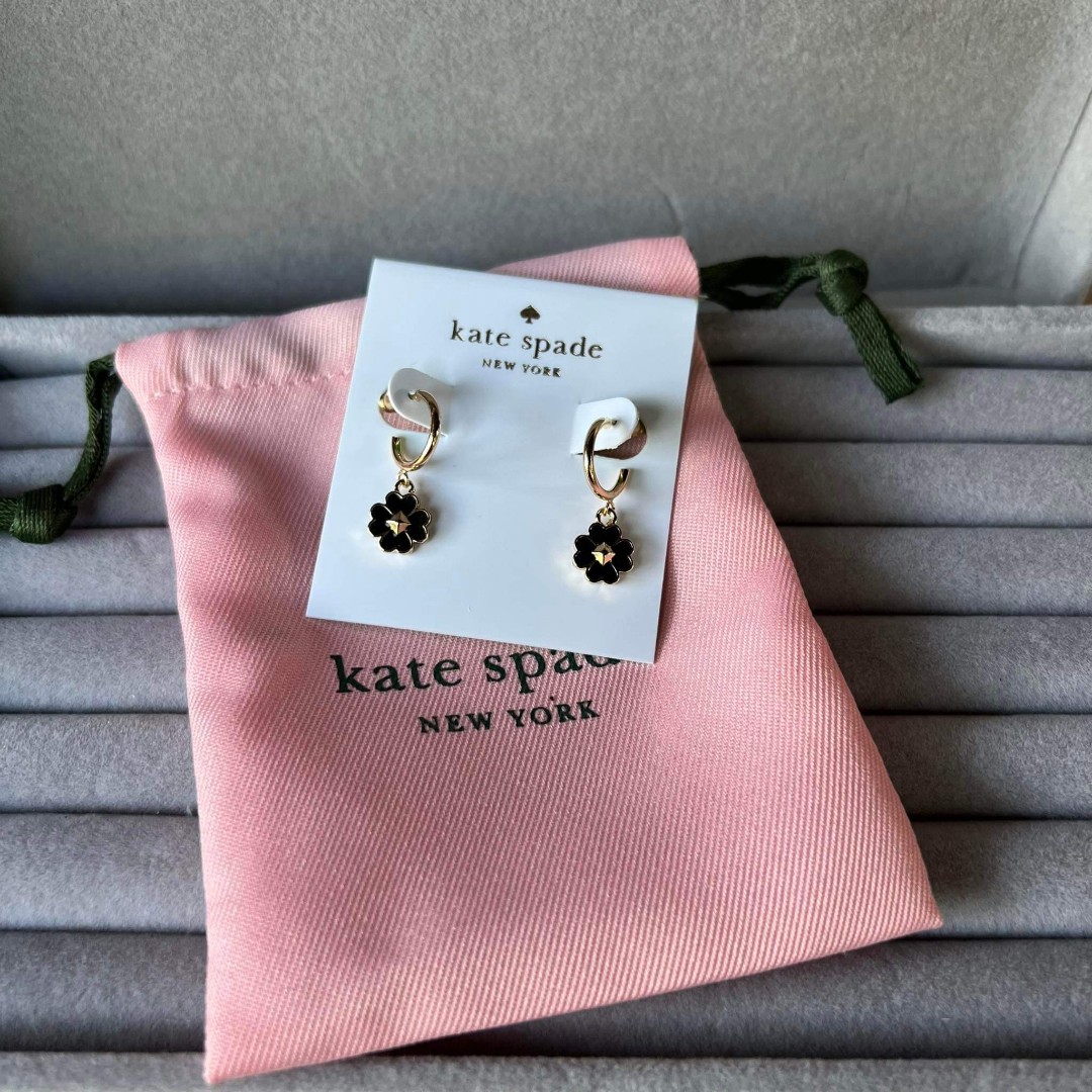 Kate Spade Floral Drop Earrings Black, Women's Fashion, Jewelry &  Organizers, Earrings on Carousell