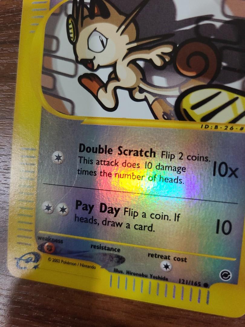 Meowth 121/165 Reverse Holo Expedition Pokemon Card Game TCG