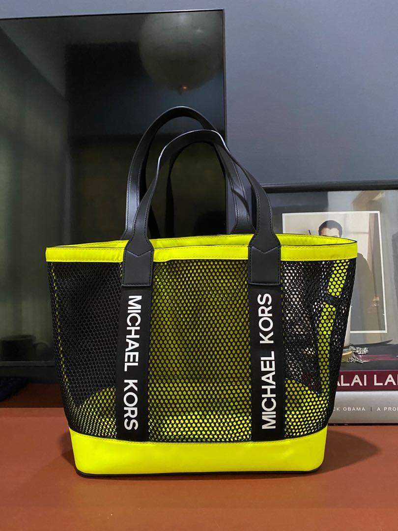 Michael Kors Danika Black Neon Yellow tote bag, Luxury, Bags & Wallets on  Carousell