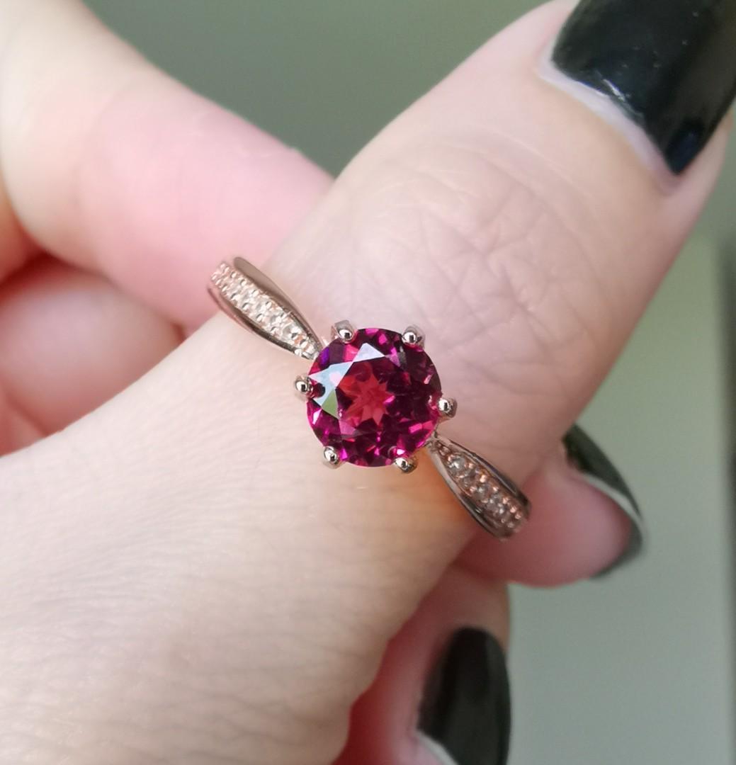 Natural Garnet Rose Gold S925 ring Women s Fashion Jewelry