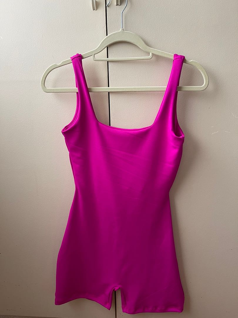 Neon Pink Unitard, Women's Fashion, Activewear on Carousell