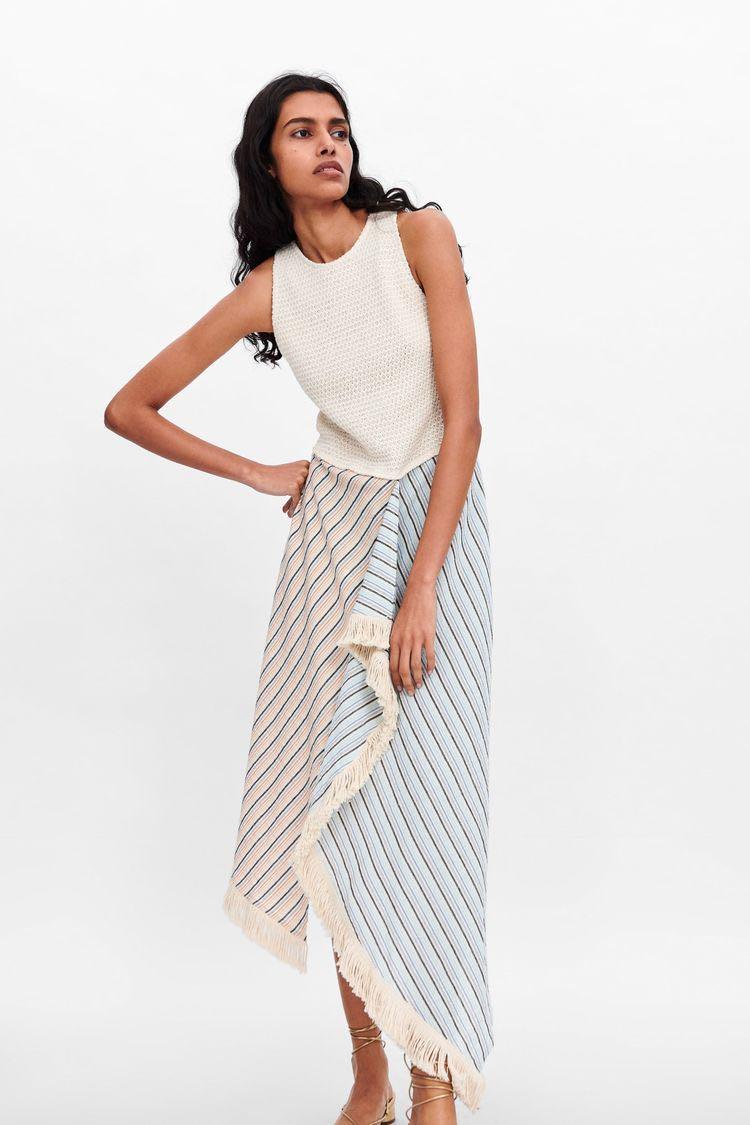 Zara Asymmetrical Fringe Skirt Zara Skirts Zara Suede Fringe Skirt