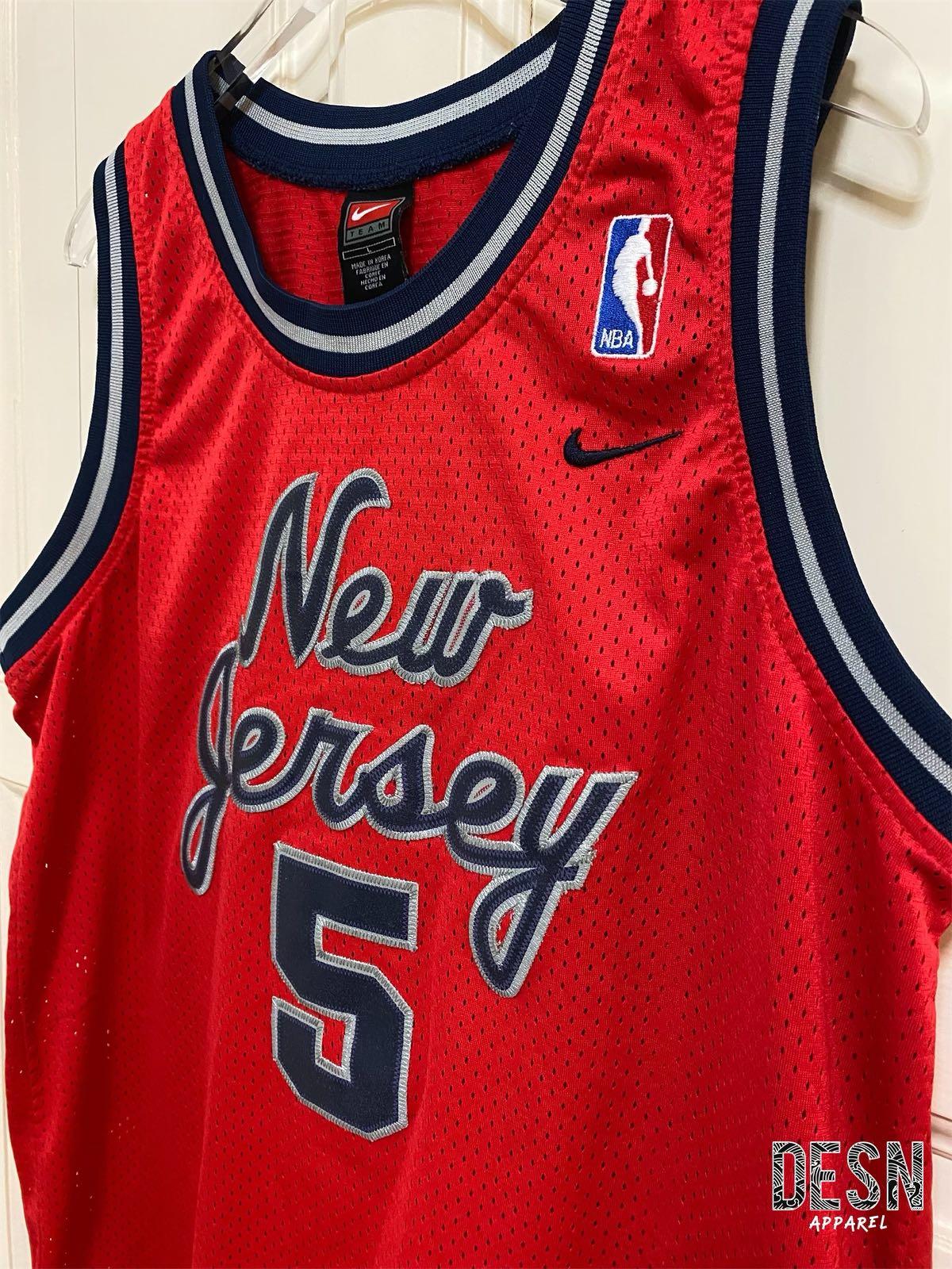 Rare Vintage Nike Rewind Throwback NBA New Jersey Nets Jason Kidd Red Jersey