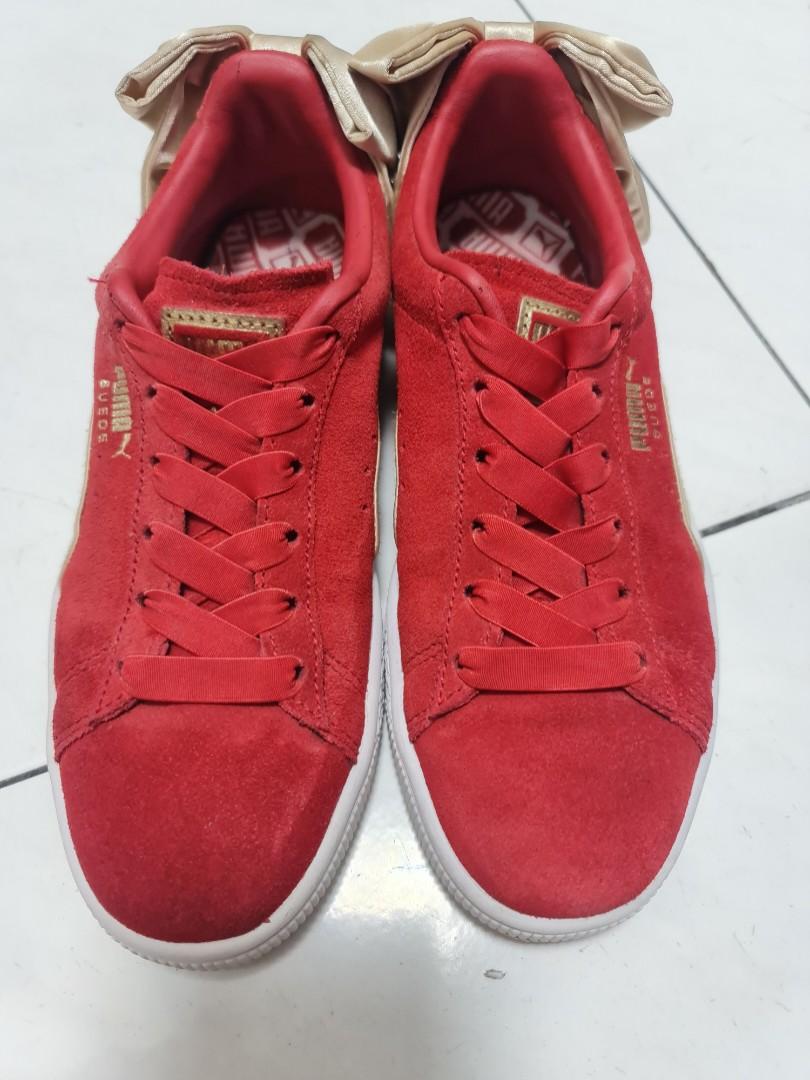 Puma suede bow red hotsell