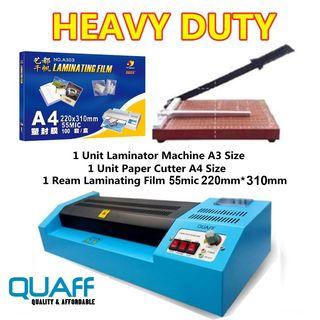 Quaff Laminator Machine Package Set with A4 Paper Cutter and 55Mic A4 Film