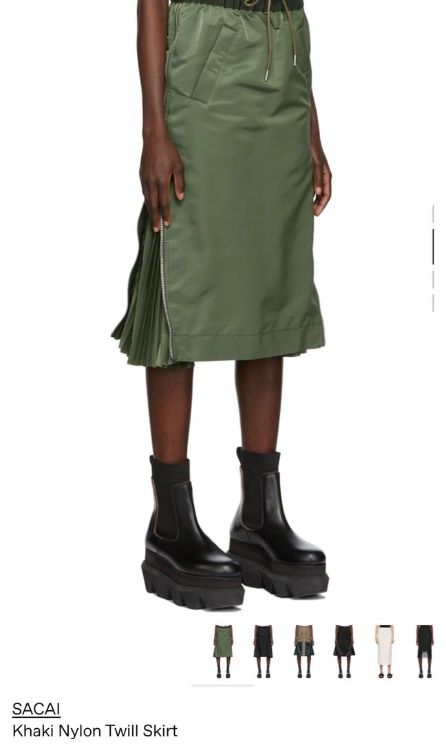 Sacai Khaki MA-1 Skirt, 女裝, 褲＆半截裙, 裙- Carousell