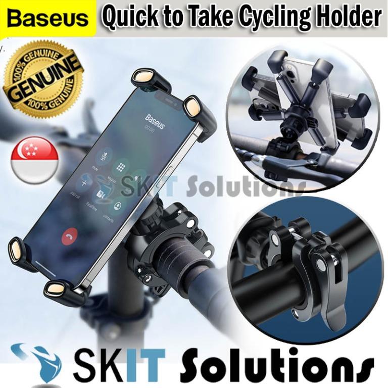 360° Rotatable Aluminium Bike Phone Holder Suitable For Motorbike & Moped & Electric Scooter Robust Universal Bike Phone Mount UK company Fits most iPhone & Samsung Galaxy devices Silver