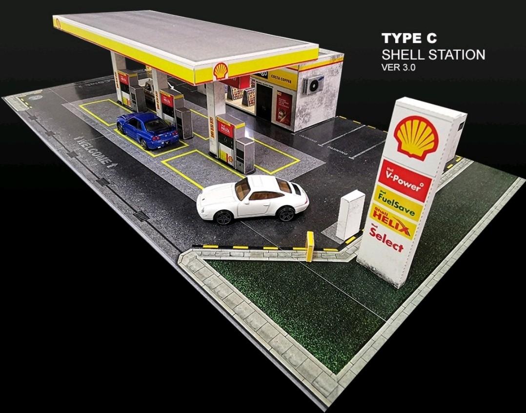 Shell Petrol Station 1/64 Diorama, Hobbies & Toys, Memorabilia