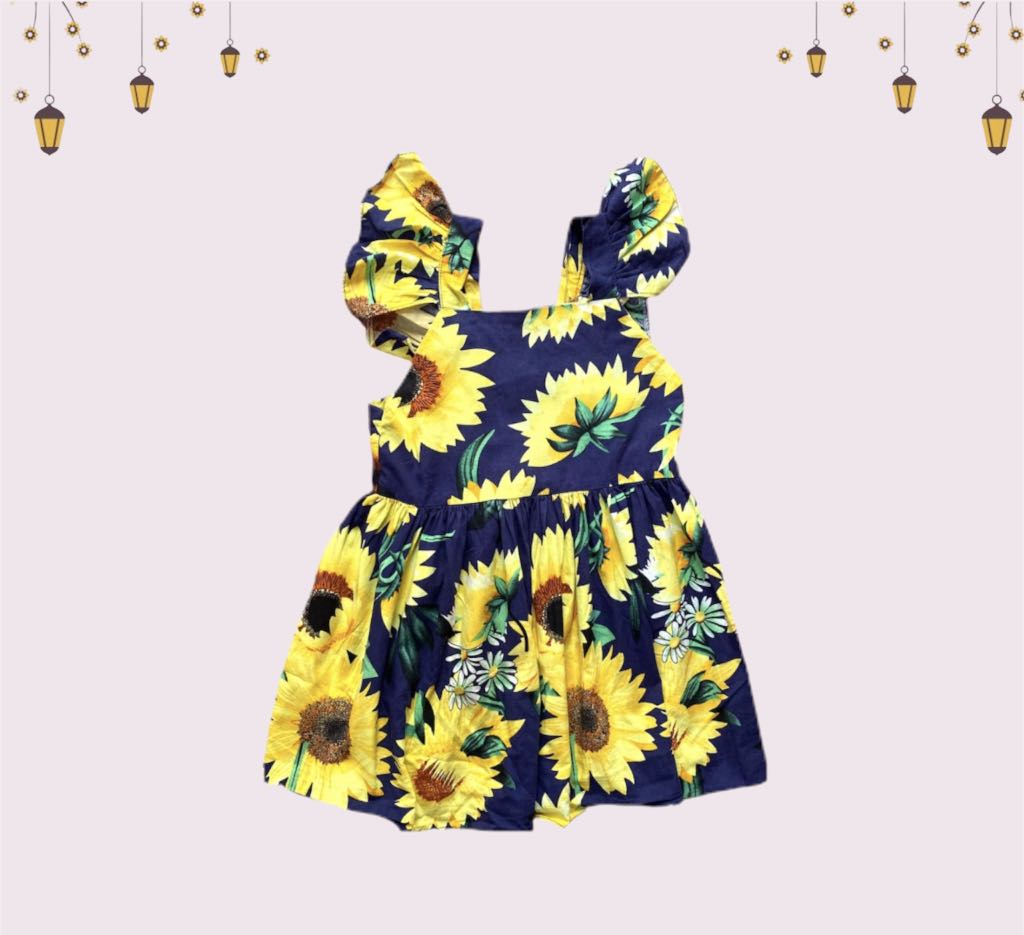 Sunflower Dress, Babies & Kids, Babies & Kids Fashion on Carousell
