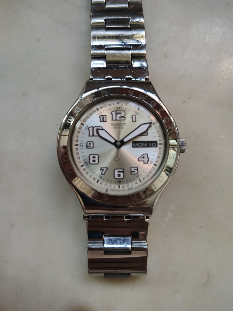 SWATCH IRONY BIG WATCH 'COOL DAYS LIGHT BLUE', Great condition! | #521389816