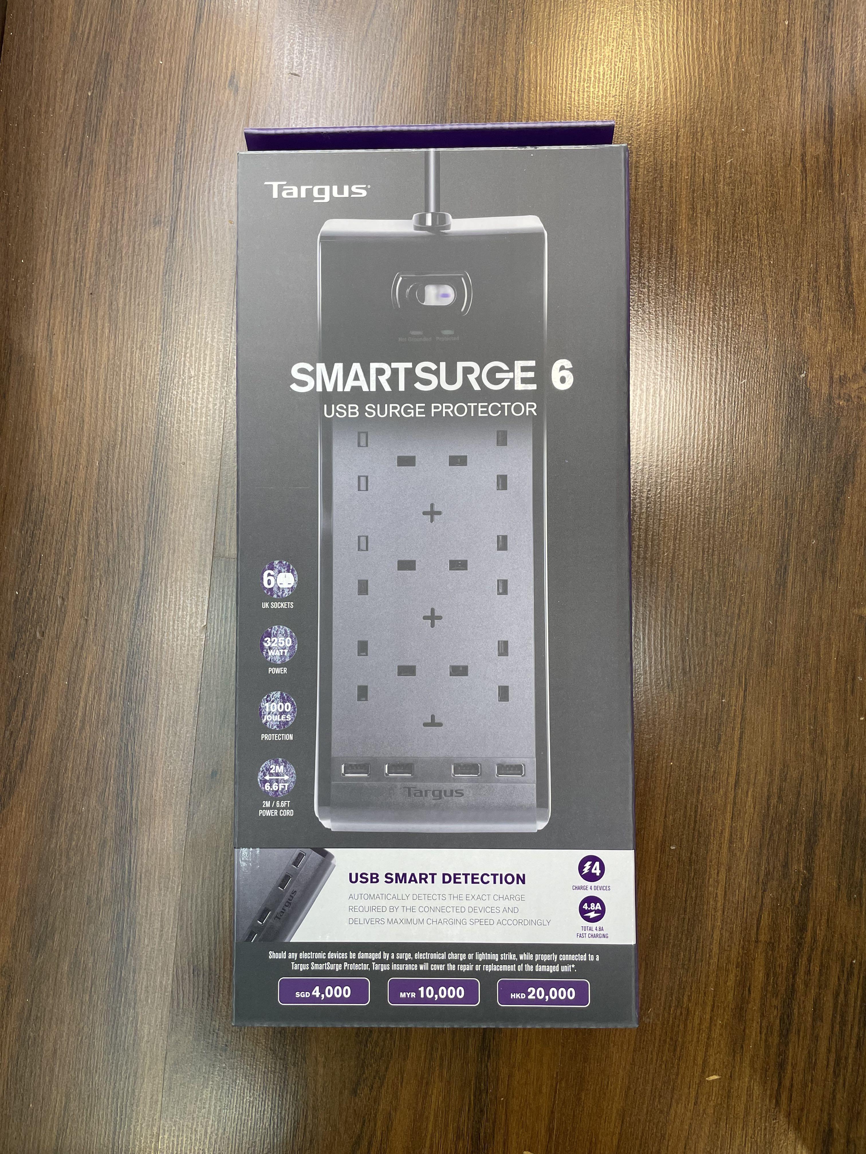 門市全新現貨‼️清倉價‼️Targus Smart Surge 6 位連4 USB 拖板APS11AP, 手提電話, 電話及其他裝置配件,  充電器及電線- Carousell