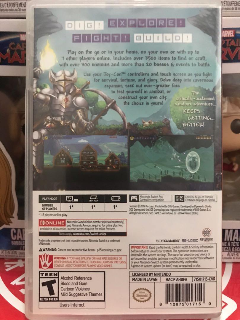 Terraria Cartridge for Nintendo Switch Video Gaming Video Games