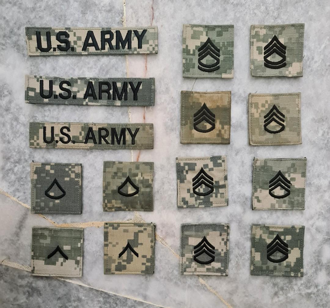 US Army ACU Name Tape Rank Patch Velcro Men s Fashion Coats