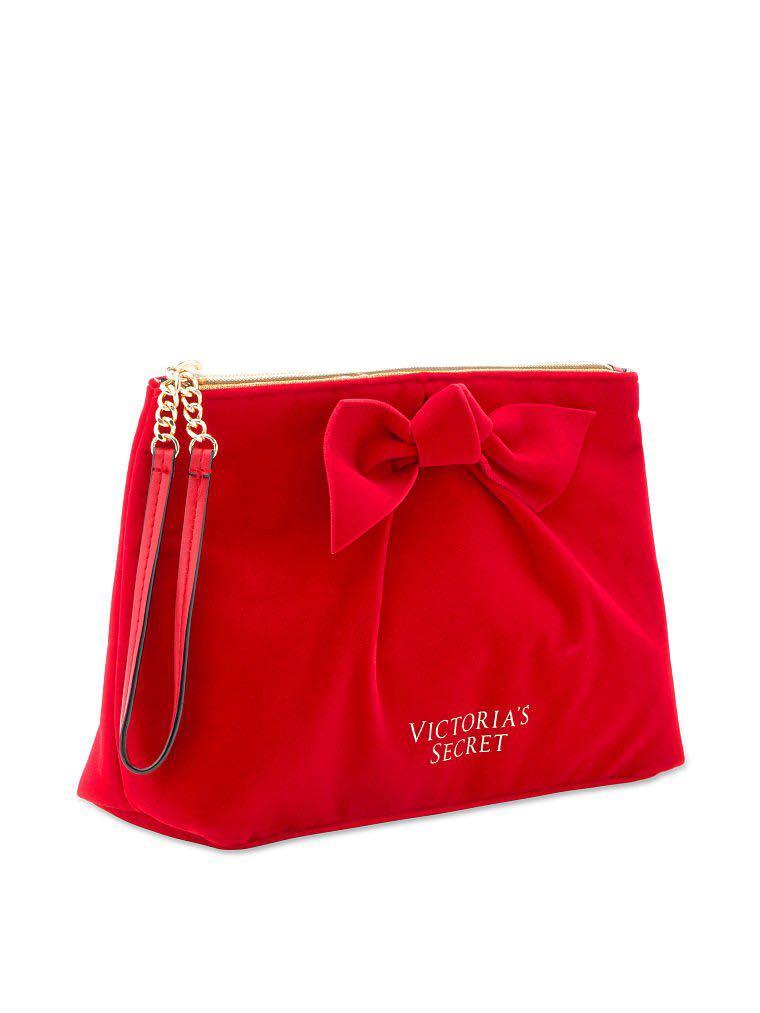 Victoria Secret red velvet wristlet pouch Women s Fashion Bags Wallets Purses Pouches on Carousell