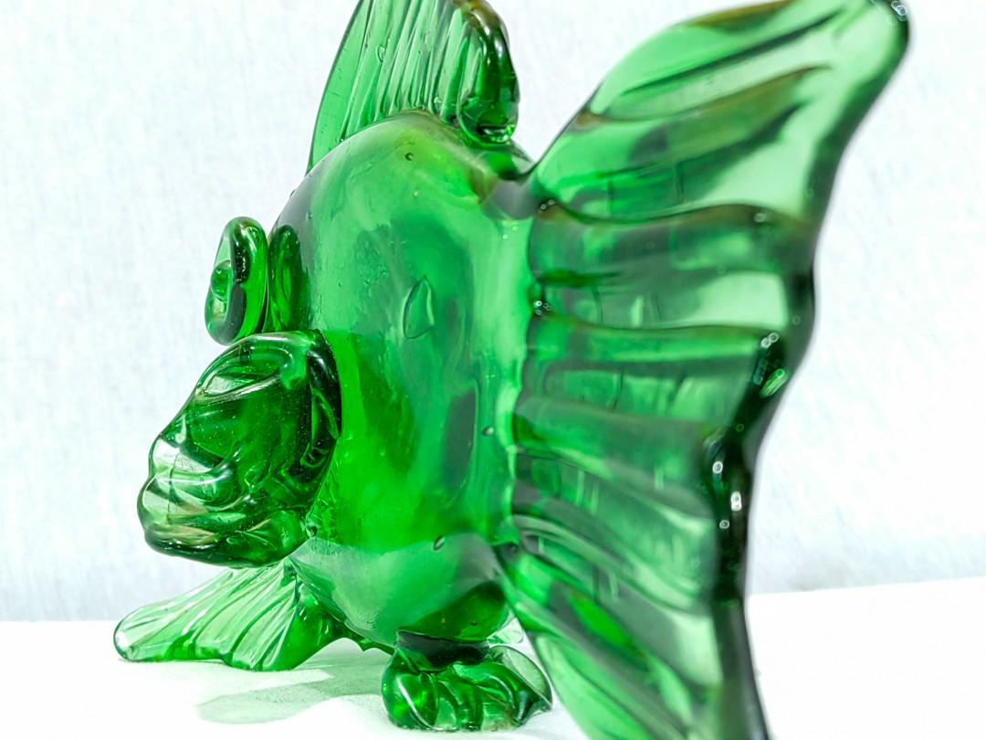 Vintage Green Glass Fish, Hobbies & Toys, Memorabilia & Collectibles, Vintage Collectibles on