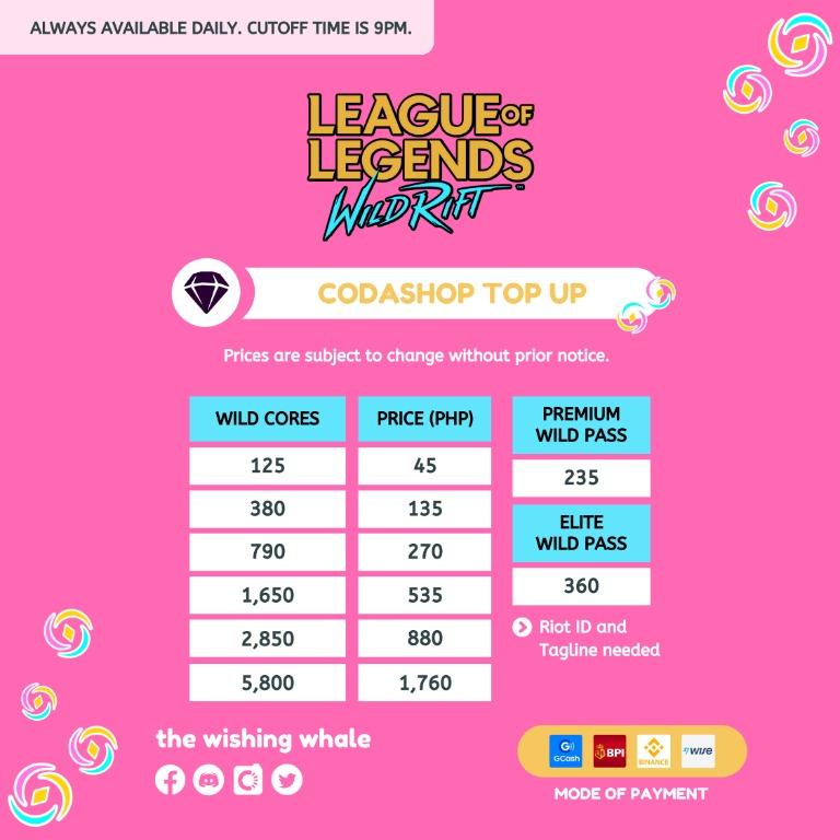 Wild Rift Elite Wild Pass Codashop Video Gaming Gaming Accessories In Game Products On Carousell