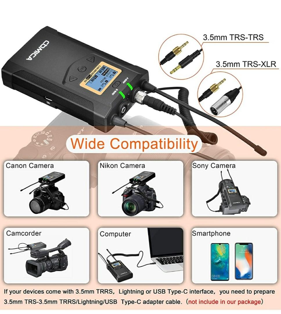 3.5mm UHF Lavalier Lapel Wireless Microphone Real Time Recording