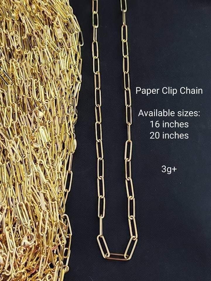 Buy 18K Gold Plated Paperclip Chain Necklace, 16 Inch Paper Clip Necklace,  Minimalist Gold Link Necklace, Chain Choker Necklace, Gift for Her Online  in India - Etsy