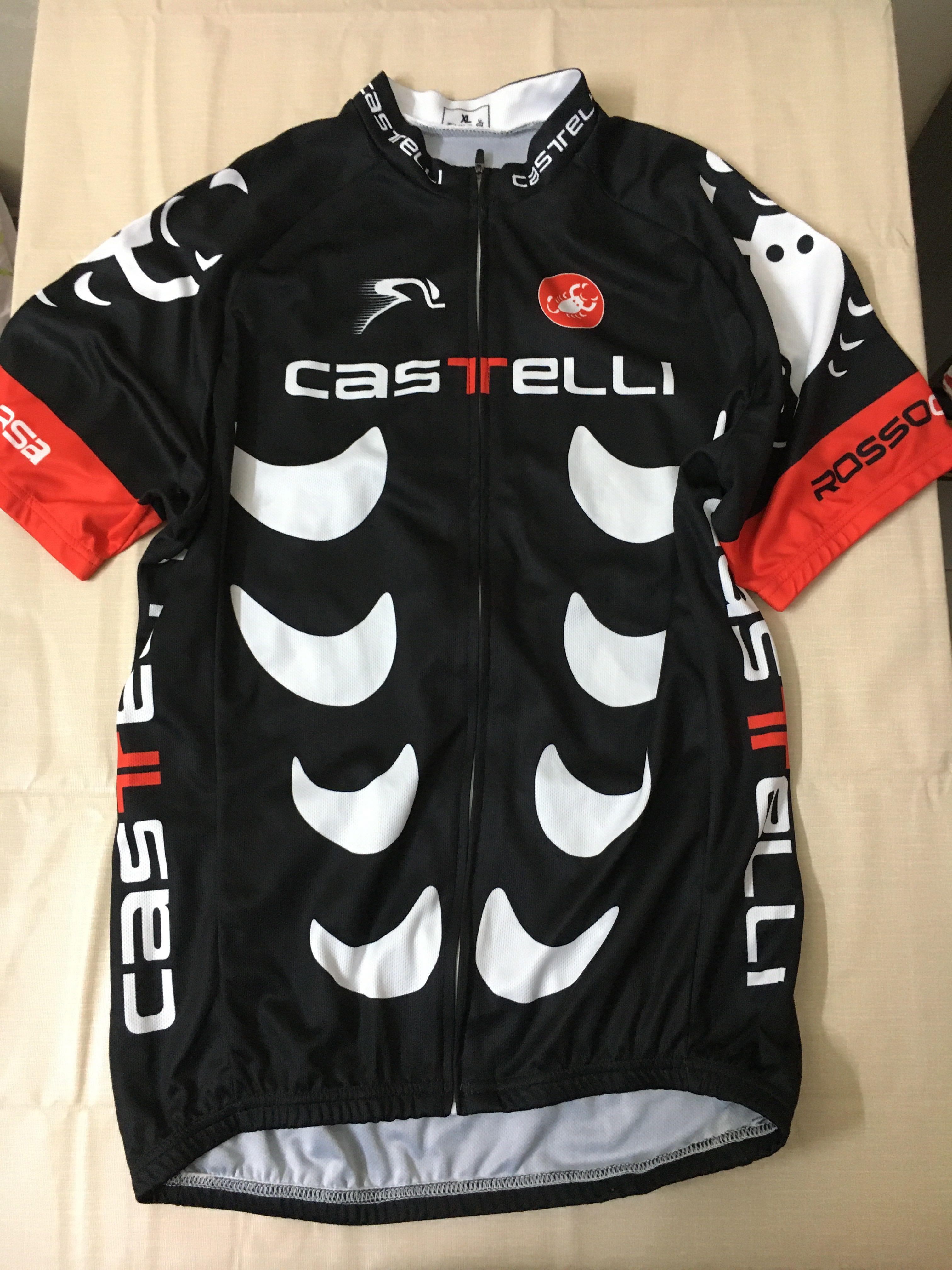 1 Set Castelli Scorpion Men Bicycle Cycling Jersey Pants XL Black