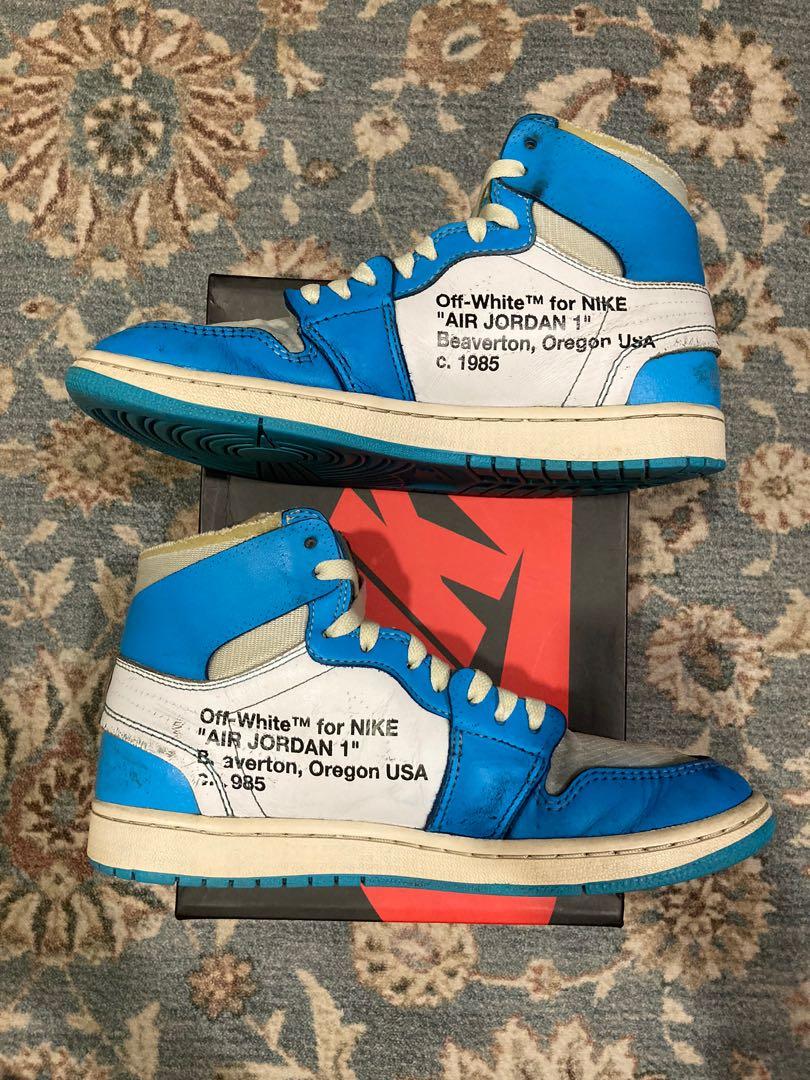 Air Jordan 1 High Off White UNC Men s Fashion Footwear Sneakers on Carousell
