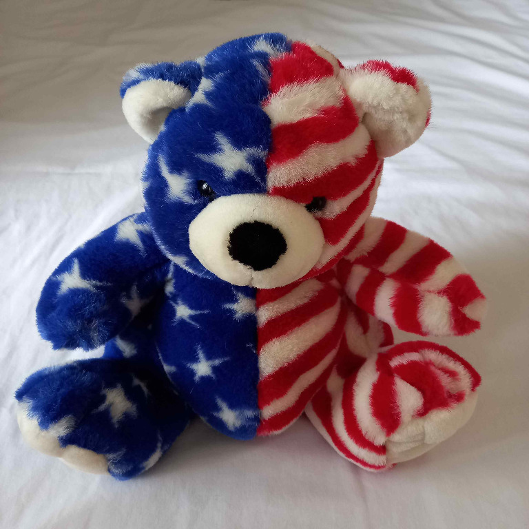 American Flag Teddy Bear, Hobbies & Toys, Toys & Games on Carousell