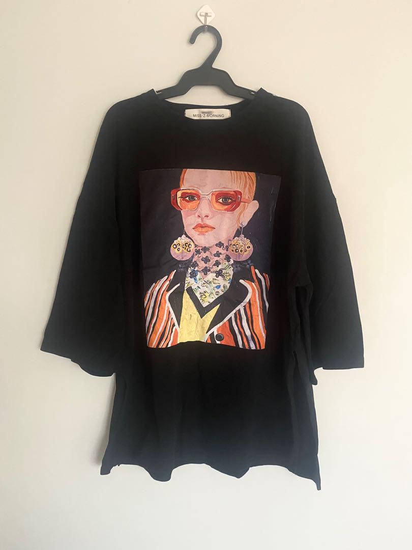 Artsy Baggy Oversized Shirt, Women's Fashion, Tops, Shirts on Carousell