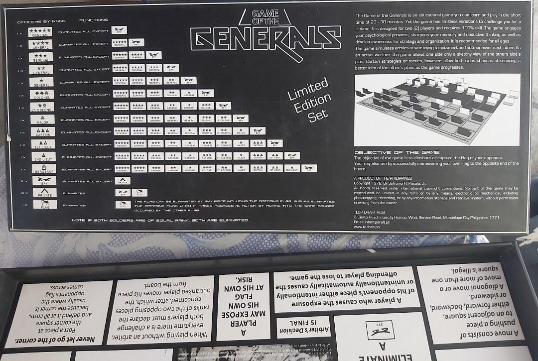 Authentic Game of the Generals Limited edition, Hobbies & Toys, Toys