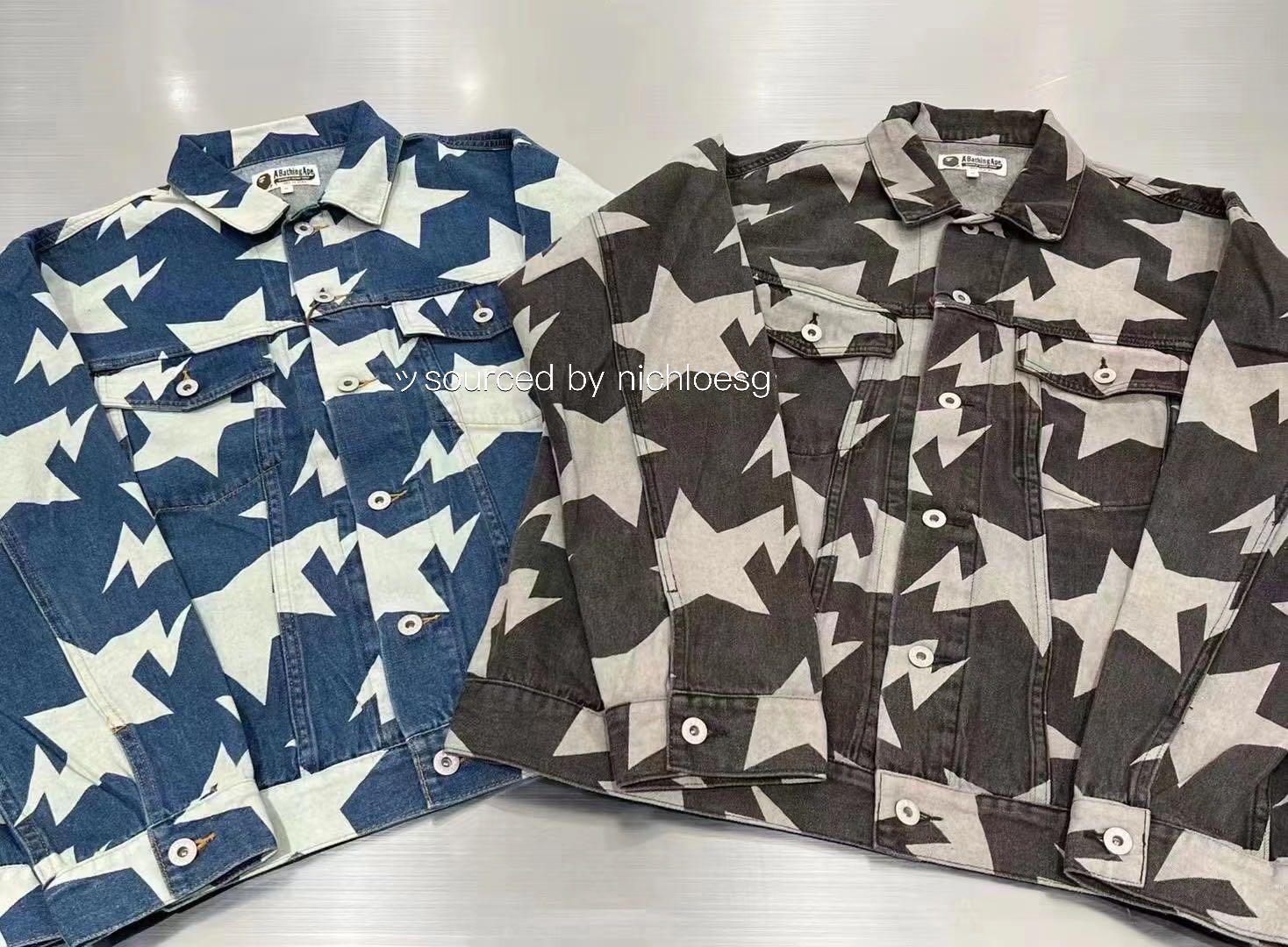 BAPE STA PATTERN LOOSE FIT DENIM JACKET, Men's Fashion, Coats, Jackets and  Outerwear on Carousell