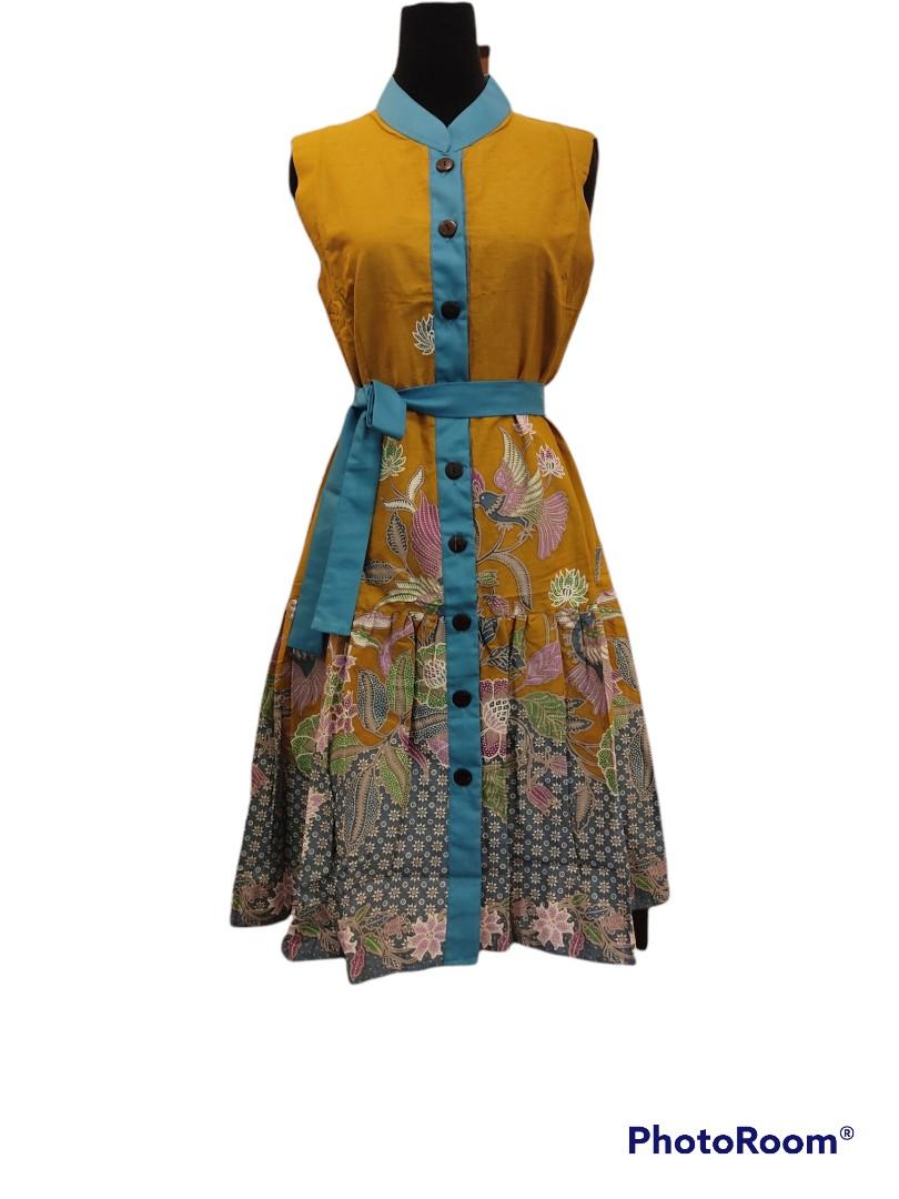 Batik dress in Classic and unique motif, women's office dress, casual dress.,  Women's Fashion, Dresses & Sets, Dresses on Carousell