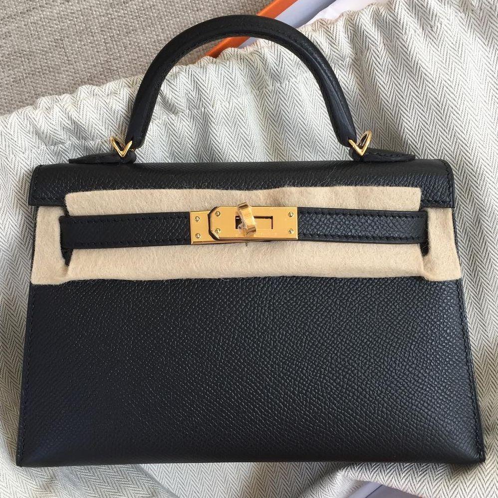 Hermes Kelly 25 Black Epsom GHW, Luxury, Bags & Wallets on Carousell