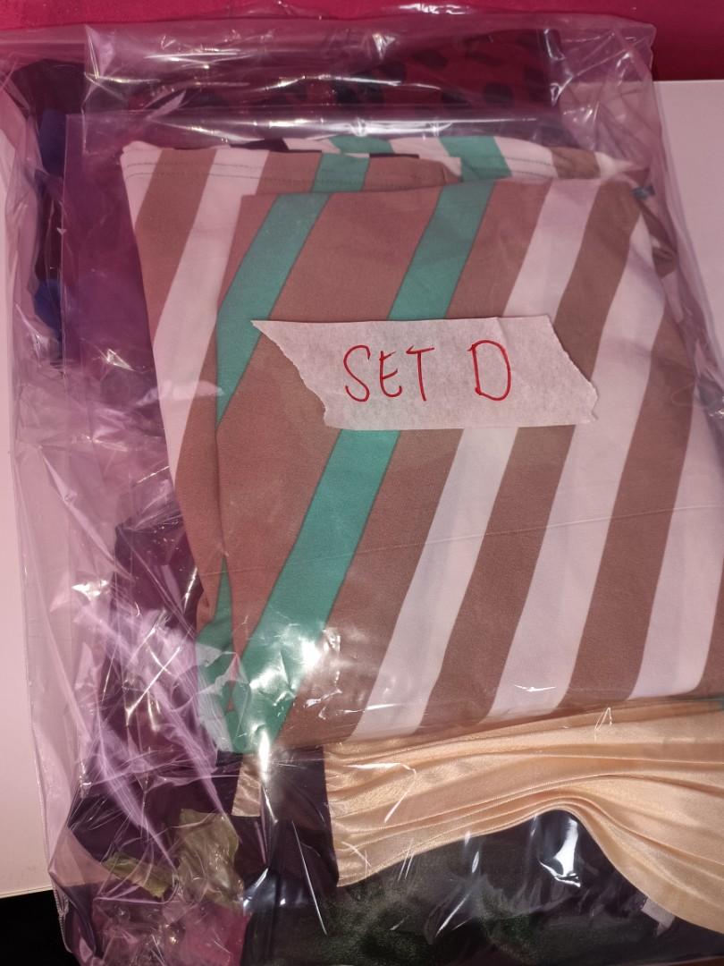Bundle Set D (Category: Skirts) located in Singapore. Submitted by nadia.mdarif (Listing ID 1148920830, Image 2). Description: Women long skirt fit to size L. Used few times or brand new. Washed and pack individually. No return or exchange once purchase..