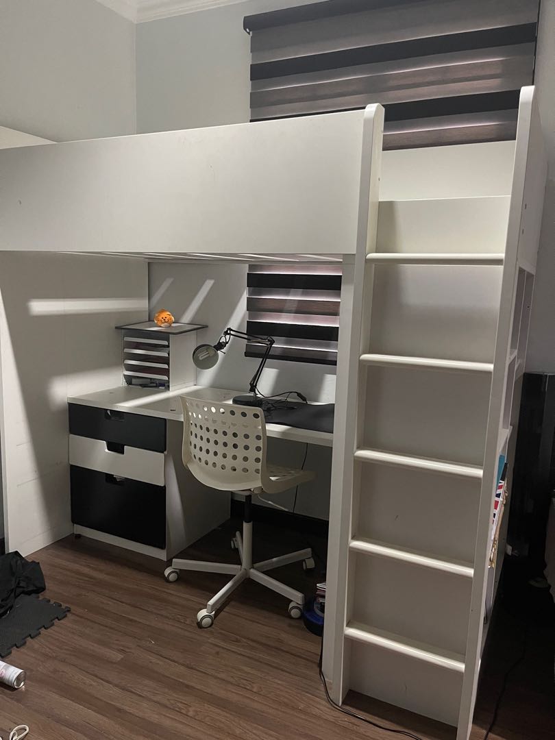 Ikea bunk bed with study cheap table