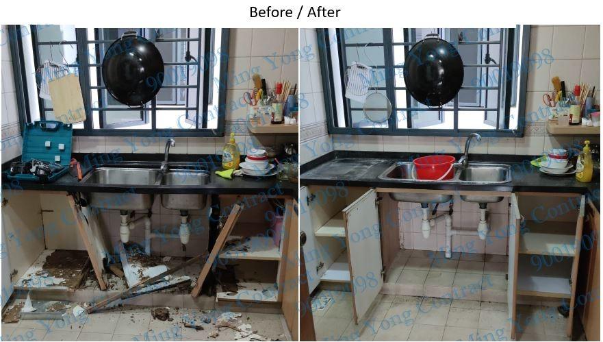 Cabinet Repair (Category: Handyman and Drilling Services) located in Singapore. Submitted by handysuperman (Listing ID 1148996225, Image 2). Description: Want to renovate your kitchen? Need to install new cooker hood, basin and cabinets? No worries, we provide such services! Please contact us at 90019098 or through carousell for more inquiries..