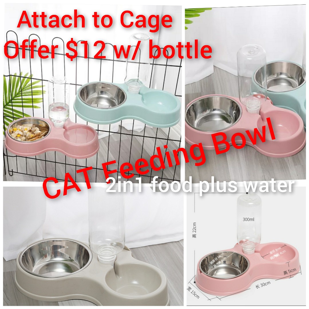 Cat bowl Antibacterial to attach cat cage thick cage, Pet Supplies