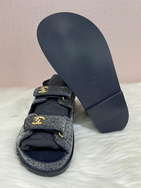Chanel Denim Sandals, Women's Fashion, Footwear, Flats & Sandals on  Carousell