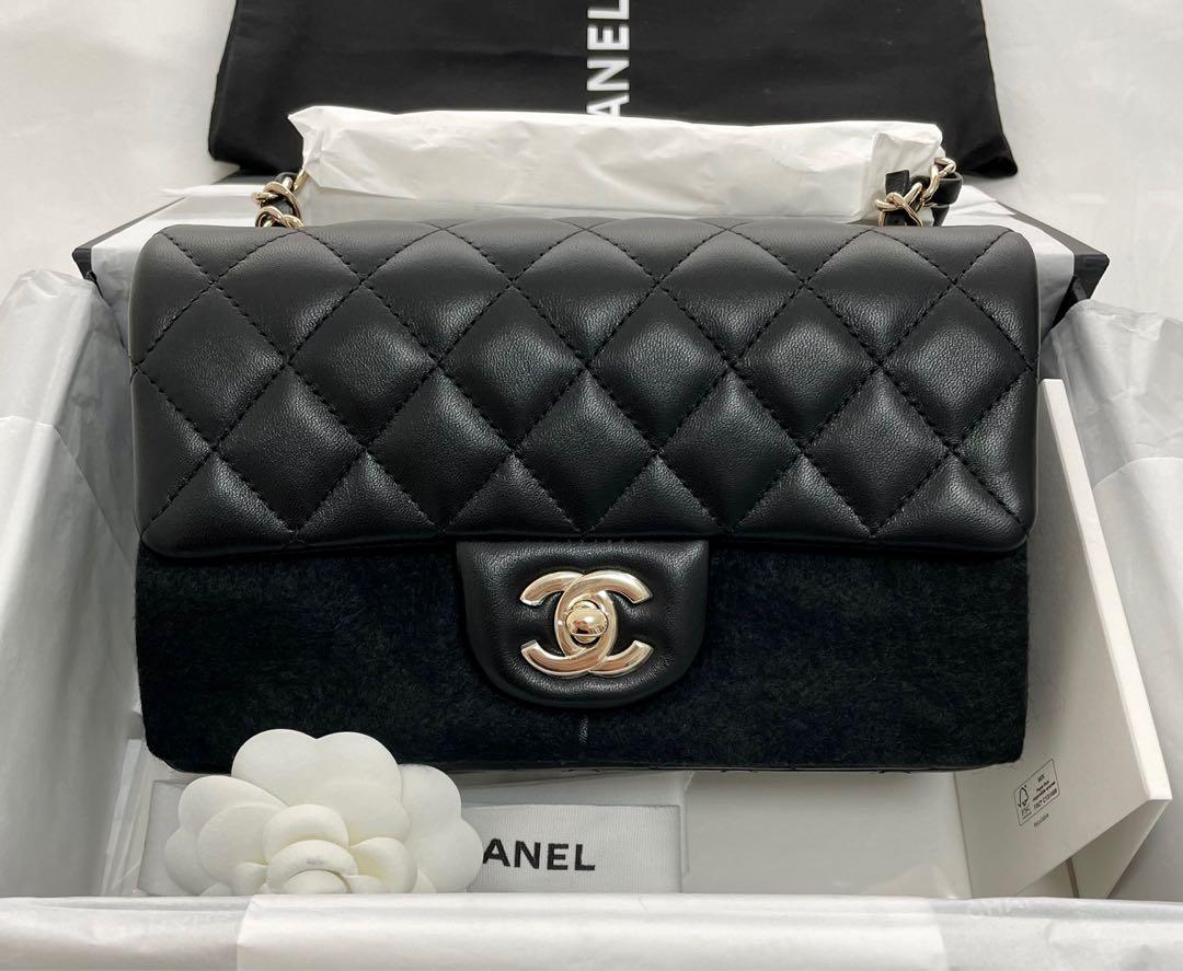Chanel Mini Rectangle, Black Lambskin with Light Gold Hardware, Luxury,  Bags & Wallets on Carousell