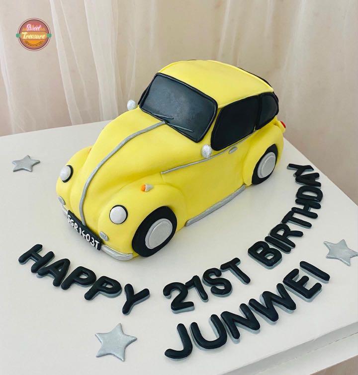 VW Beetle Cake | Car cake, Car cake tutorial, Bug cake