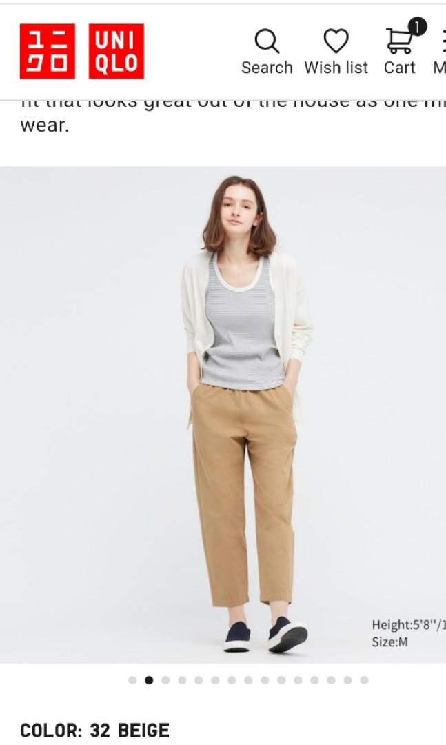 Uniqlo WOMEN Cotton Relaxed Ankle Pants / Trousers, Women's Fashion,  Bottoms, Jeans on Carousell