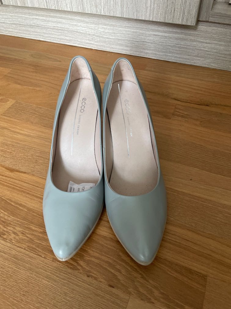 Ecco light blue size 38 Women s Fashion Footwear Heels on Carousell