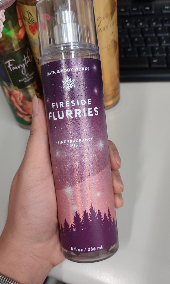 Fireside flurries Authentic bath and body works mist, Beauty & Personal ...