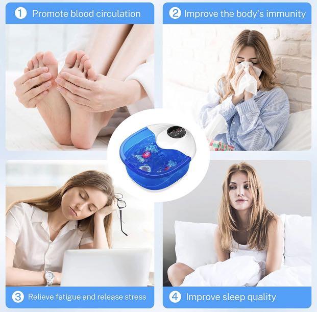 Foot Bath Misiki Foot Spa Massager with Heat, Bubbles Vibration and